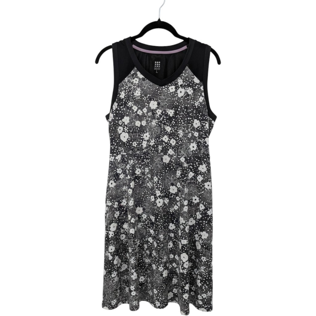 Title Nine Diamalete Dress Women Large Black Floral Mesh Activewear Outdoors