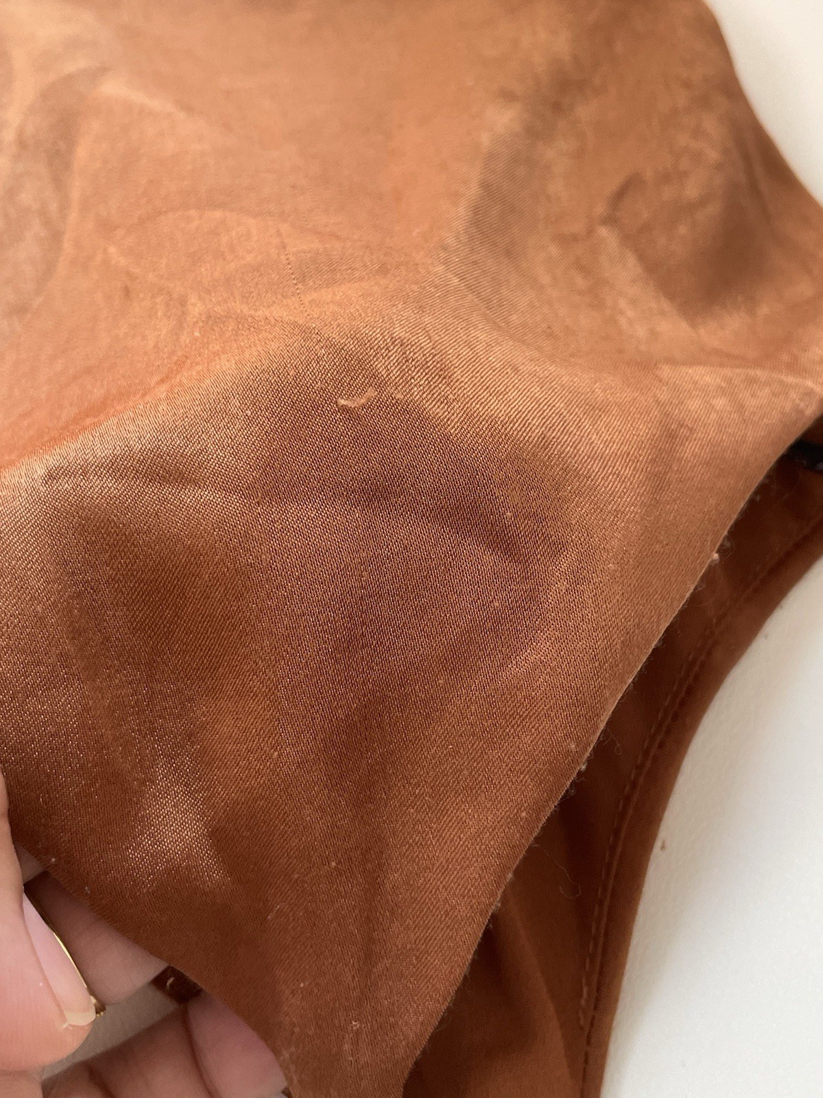 J.O.A Rust Orange Brown Satin Spaghetti Strap Midi Dress Women Sz Medium Party
