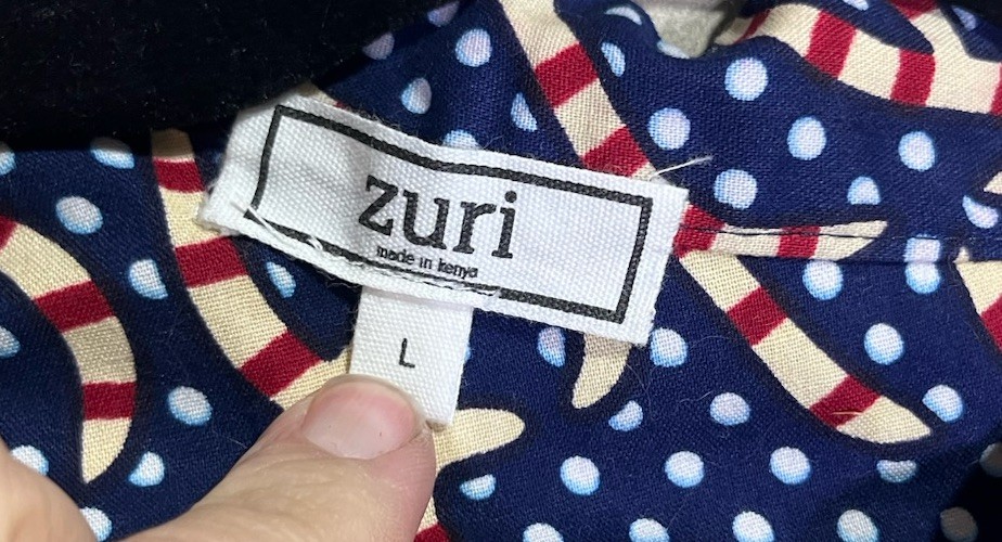 Zuri Kenya Dress Ribbon In The Sky Pattern Sz Lrg w/pockets- Dopamine Dressing!