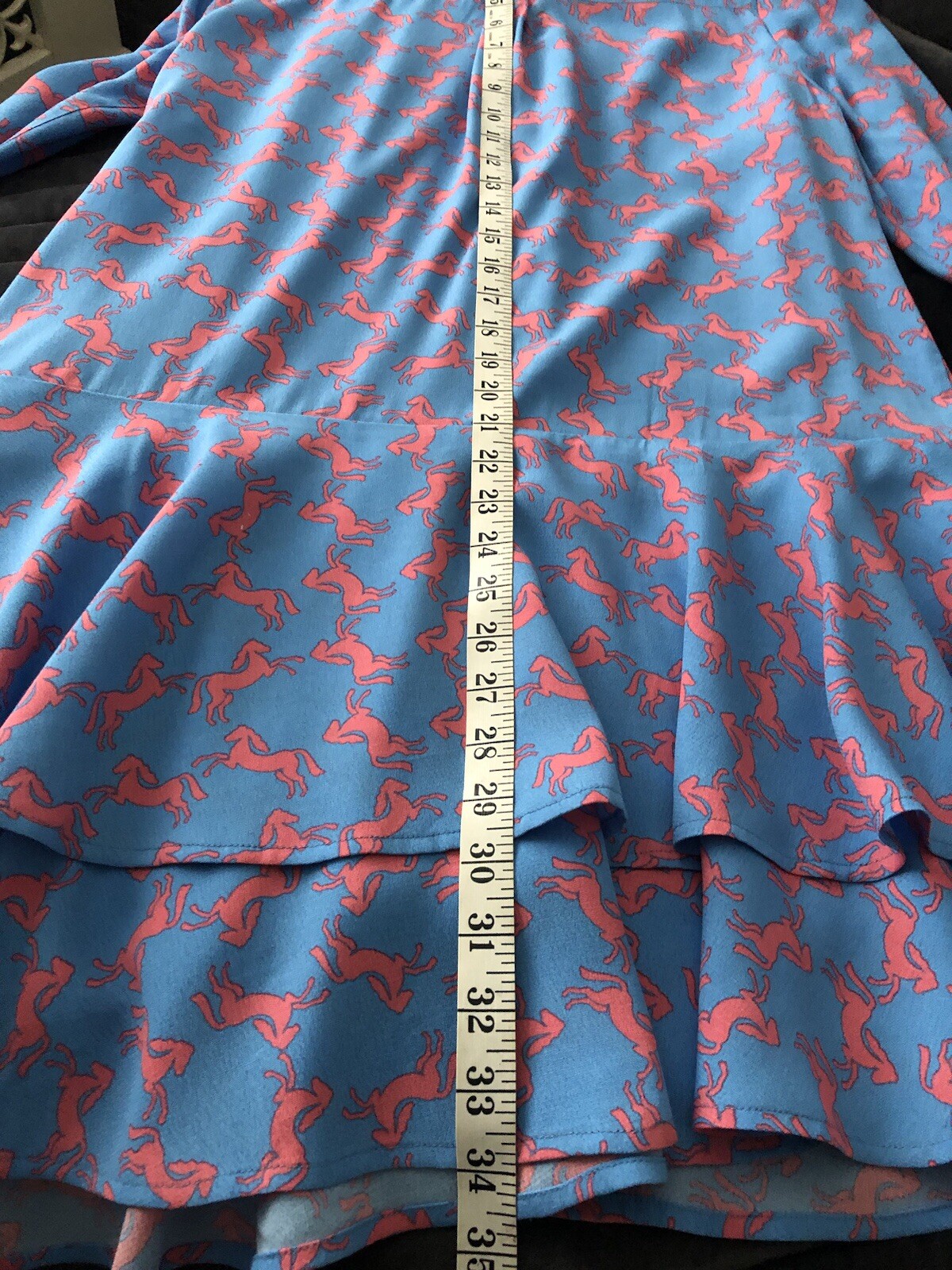 Mint Velvet Gorgeous Blue Horse Print Dress Size 12 WORN ONCE