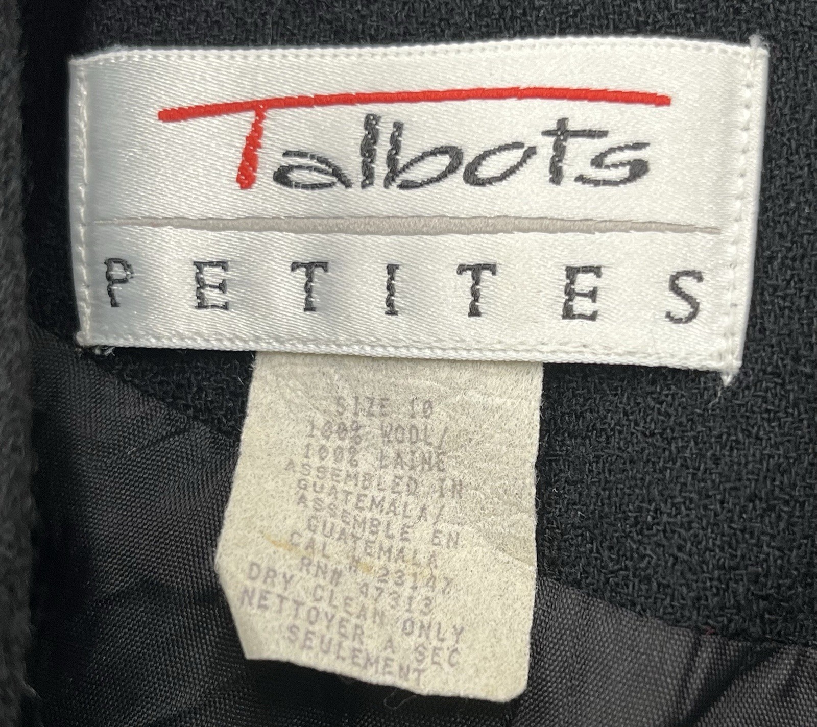 Vtg Talbots Petities Dress 10 Black Wool Gold Button Preppy Chic Classic 80s 90s