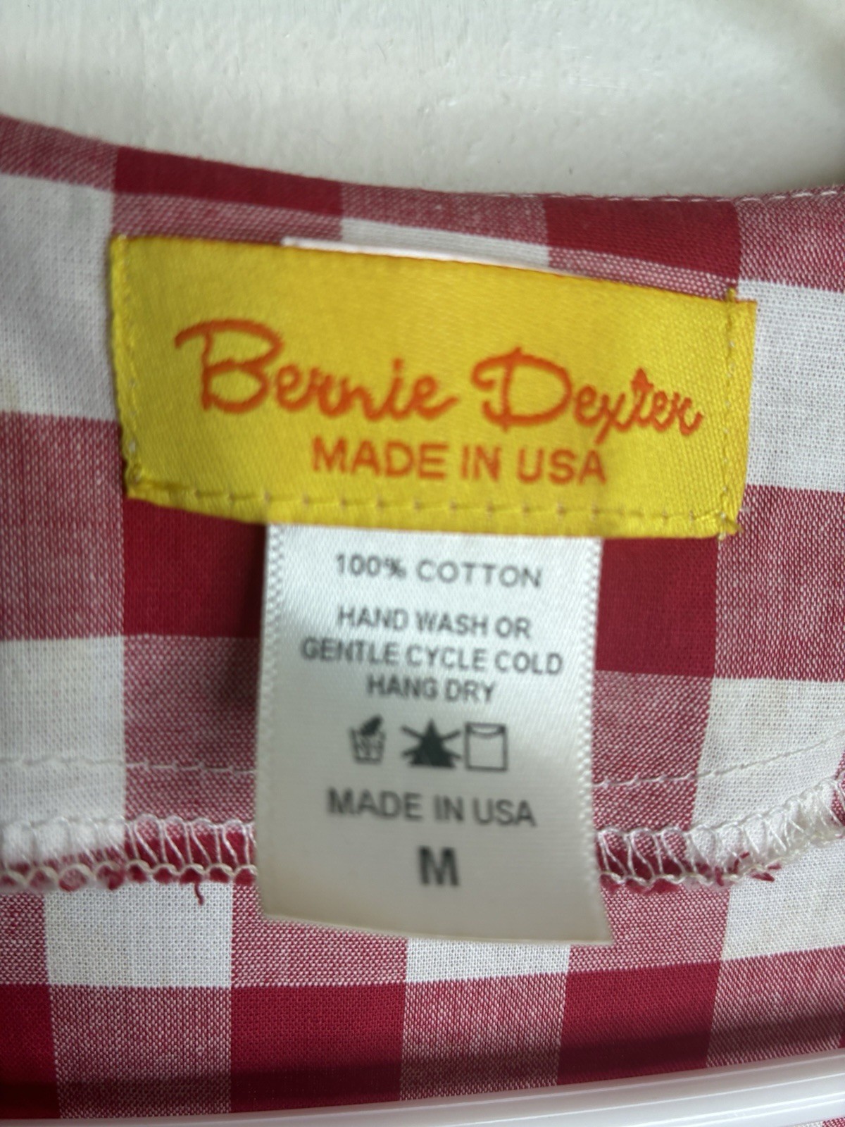Bernie Dexter Gingham Check Retro Style Dress Made In USA Women’s Medium