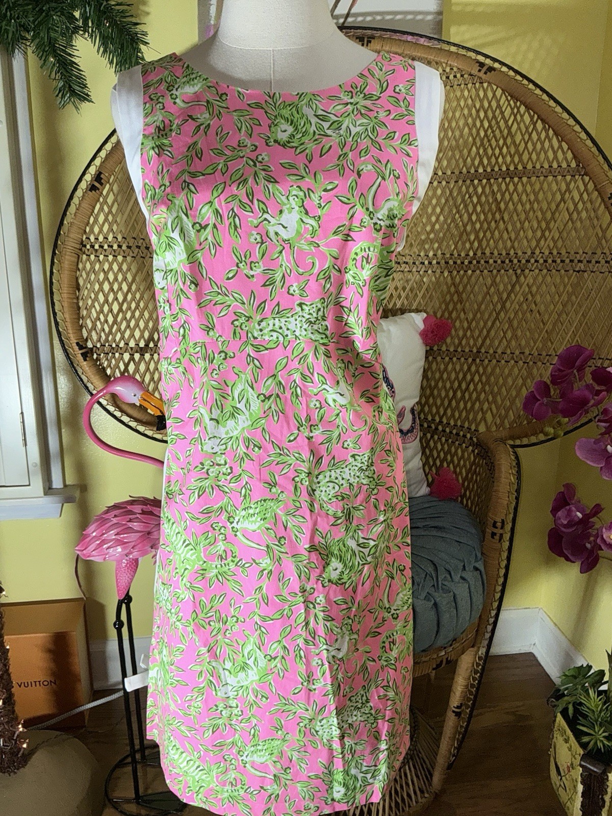 Lilly Pulitzer NWT Beckler Stretch Shift Pink Mane Character Energy $198 Size 16