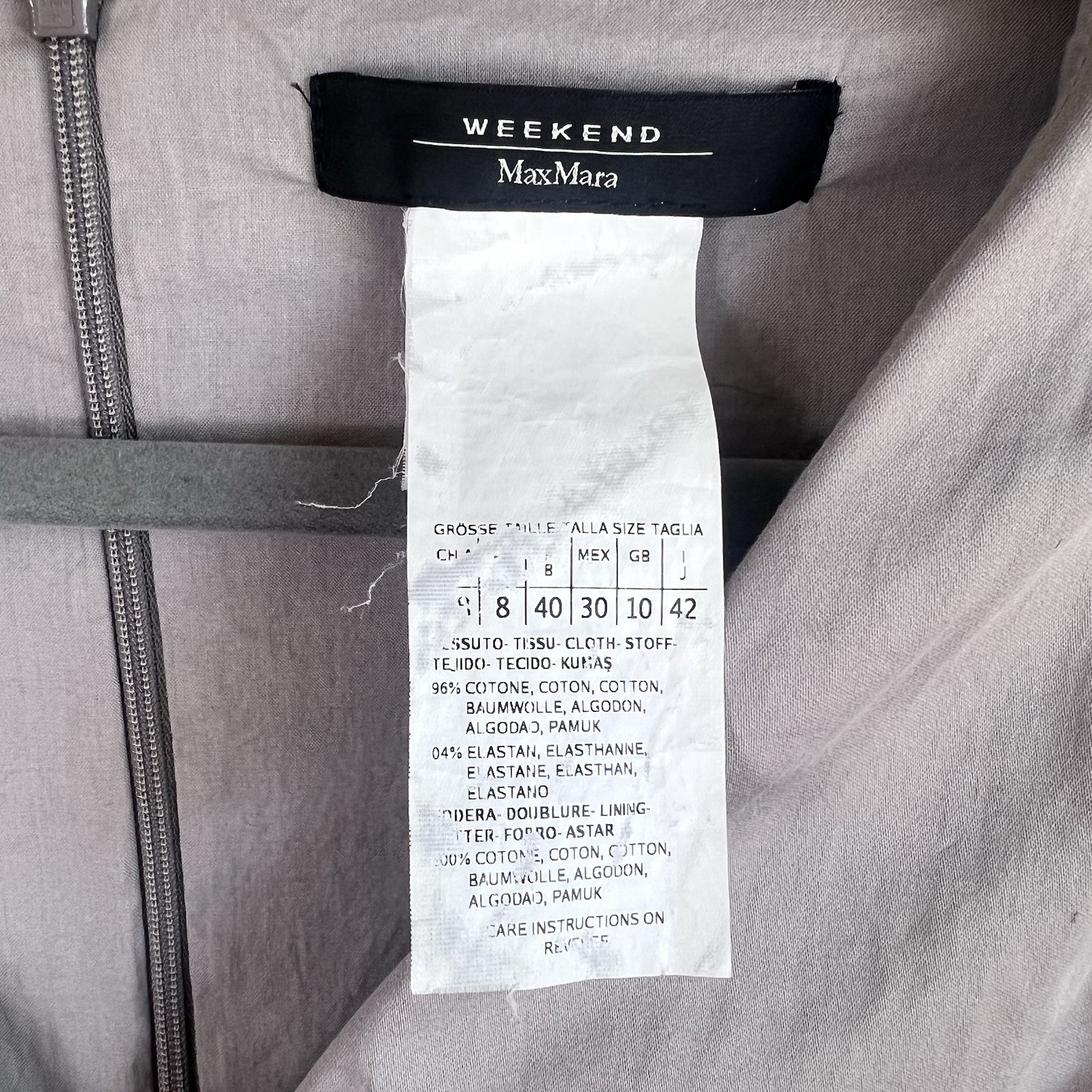 Max Mara Weekend FANELLO A Line Dress Women Size 40/ US-8 Dove Gray Pleated Belt