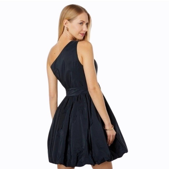 Lilly Pulitzer FAB! Sondralee One Shoulder Tafetta Pocket Bubble Dress Black 6