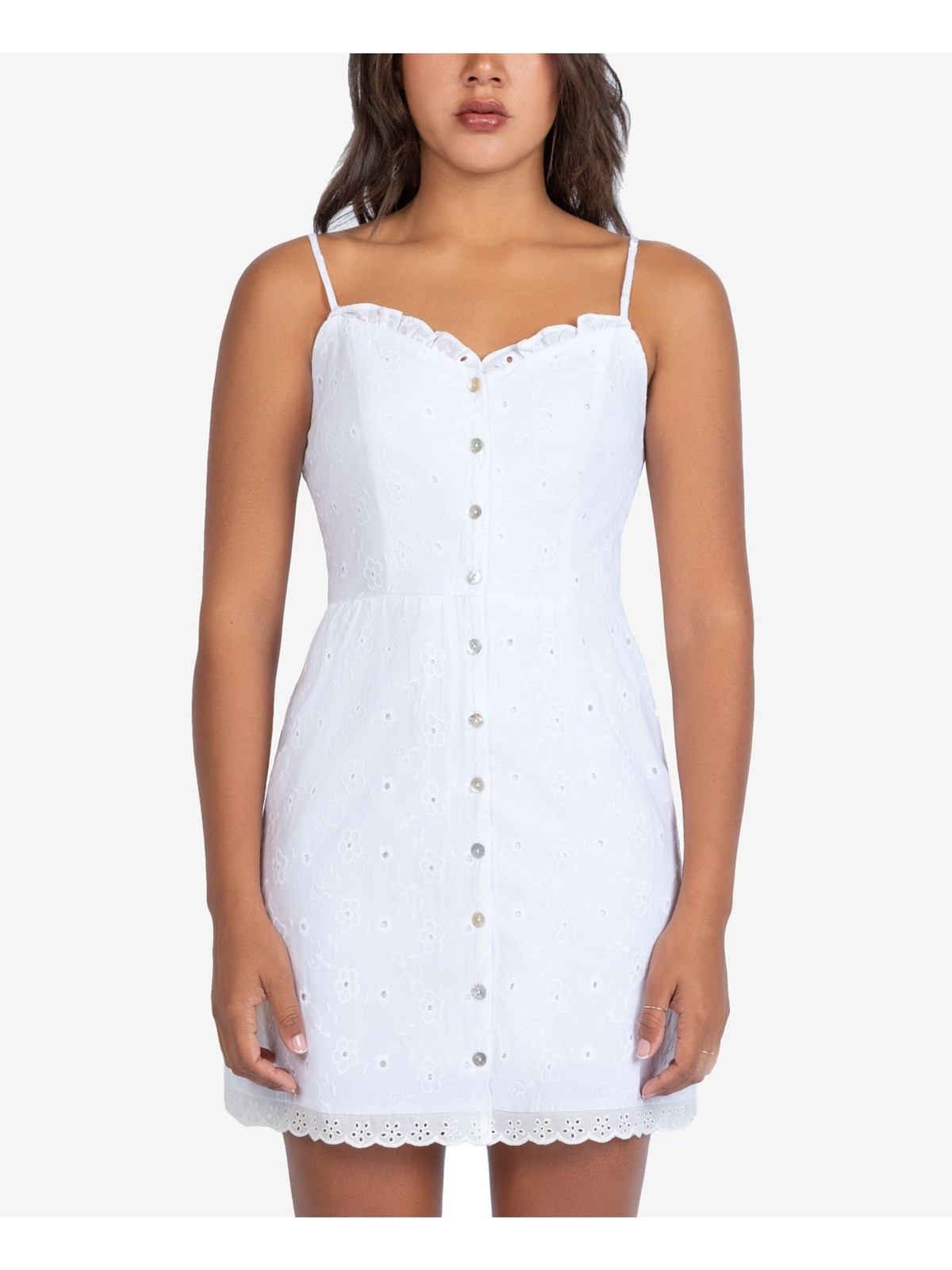 B DARLIN Womens Spaghetti Strap Sweetheart Neckline Mini Sheath Dress