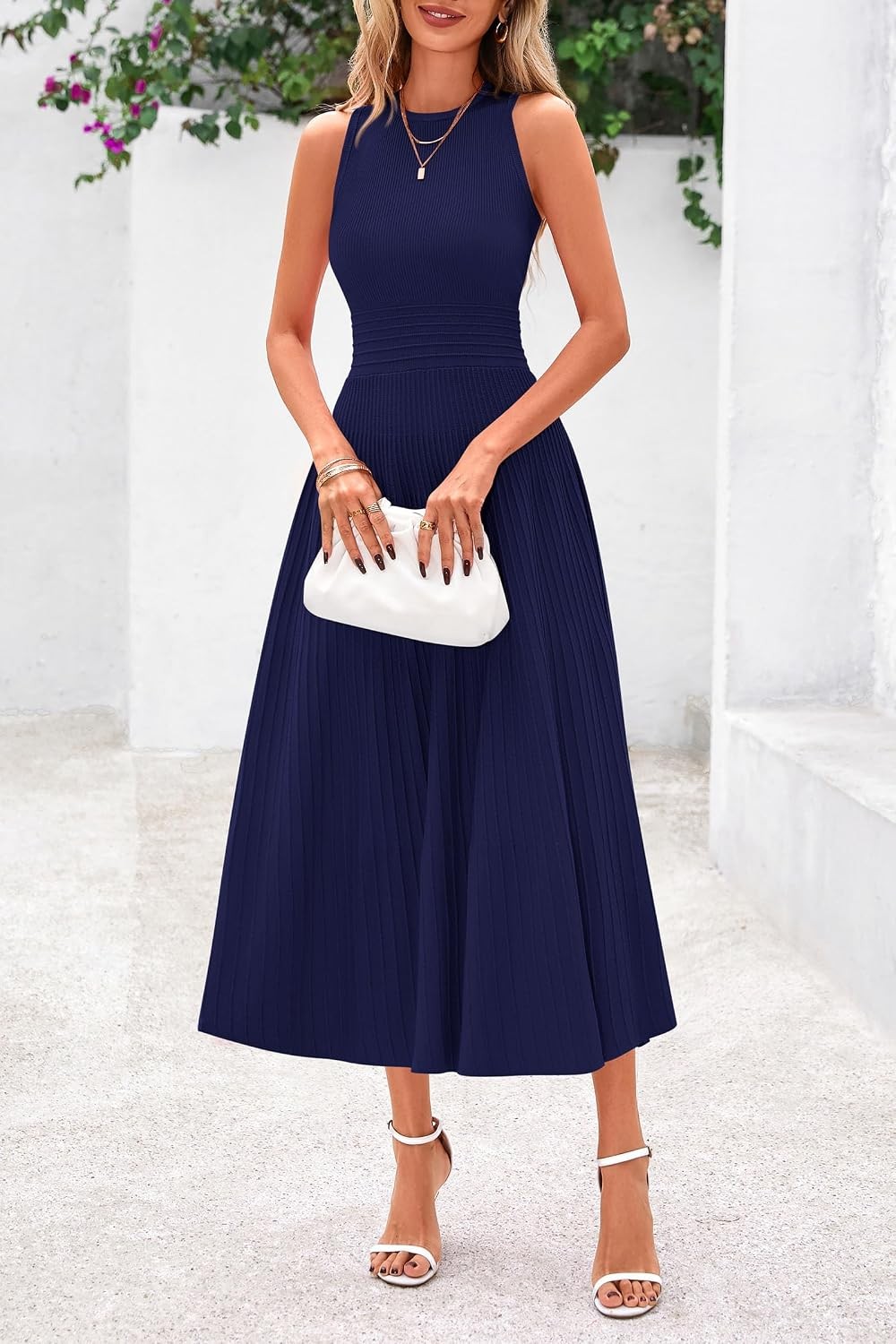Spring Casual Dresses for Women 2026 Summer Business Work Midi Sleeveless A Line