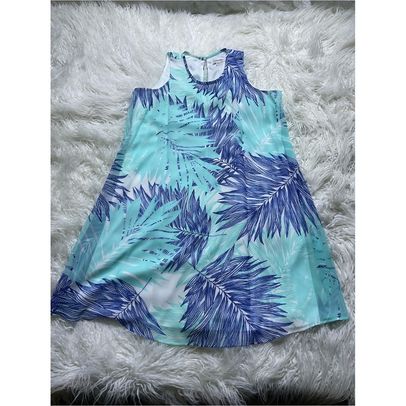 Calvin Klein Leaf Trapeze Shift Dress