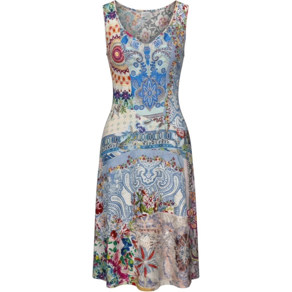 Patchwork Floral Paisley Dress Womens M Multi Color Excellent Boho