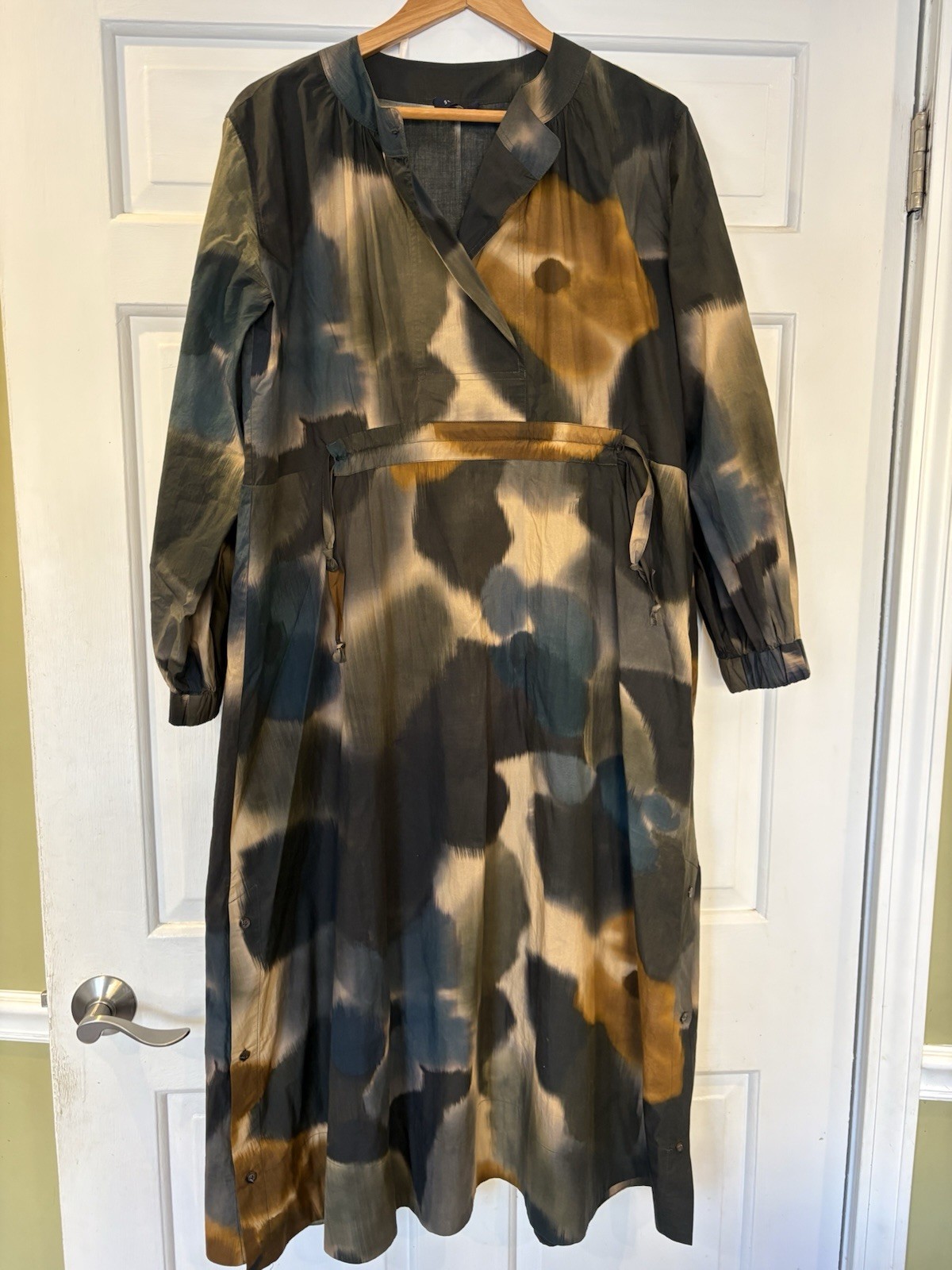 Souer Dress 38 Salamanque Graphic Print Cotton Midi Dress Medium 6 8