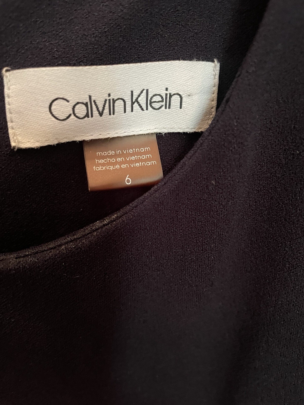 Calvin Klein Womens Navy Solid Lace Accents Sleeveless Fit & Flare Knee Dress 6