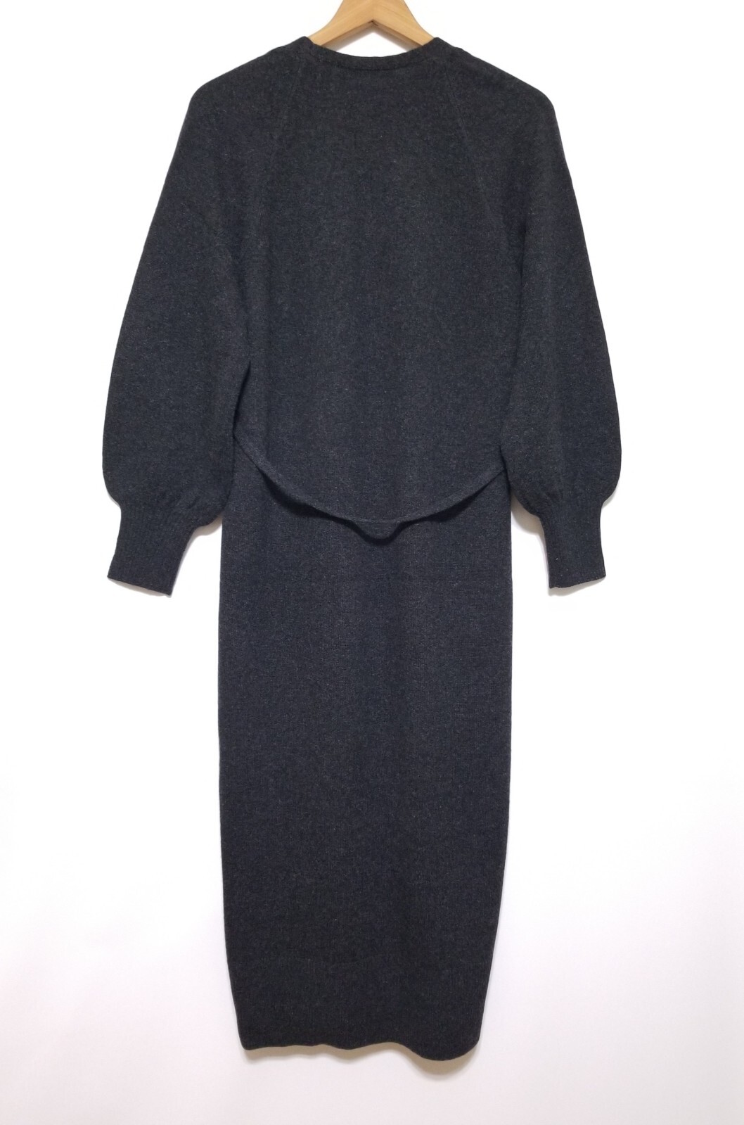 NWT Vince Wool Cashmere Blend Knit Midi Dress in Dark Grey Size S $395