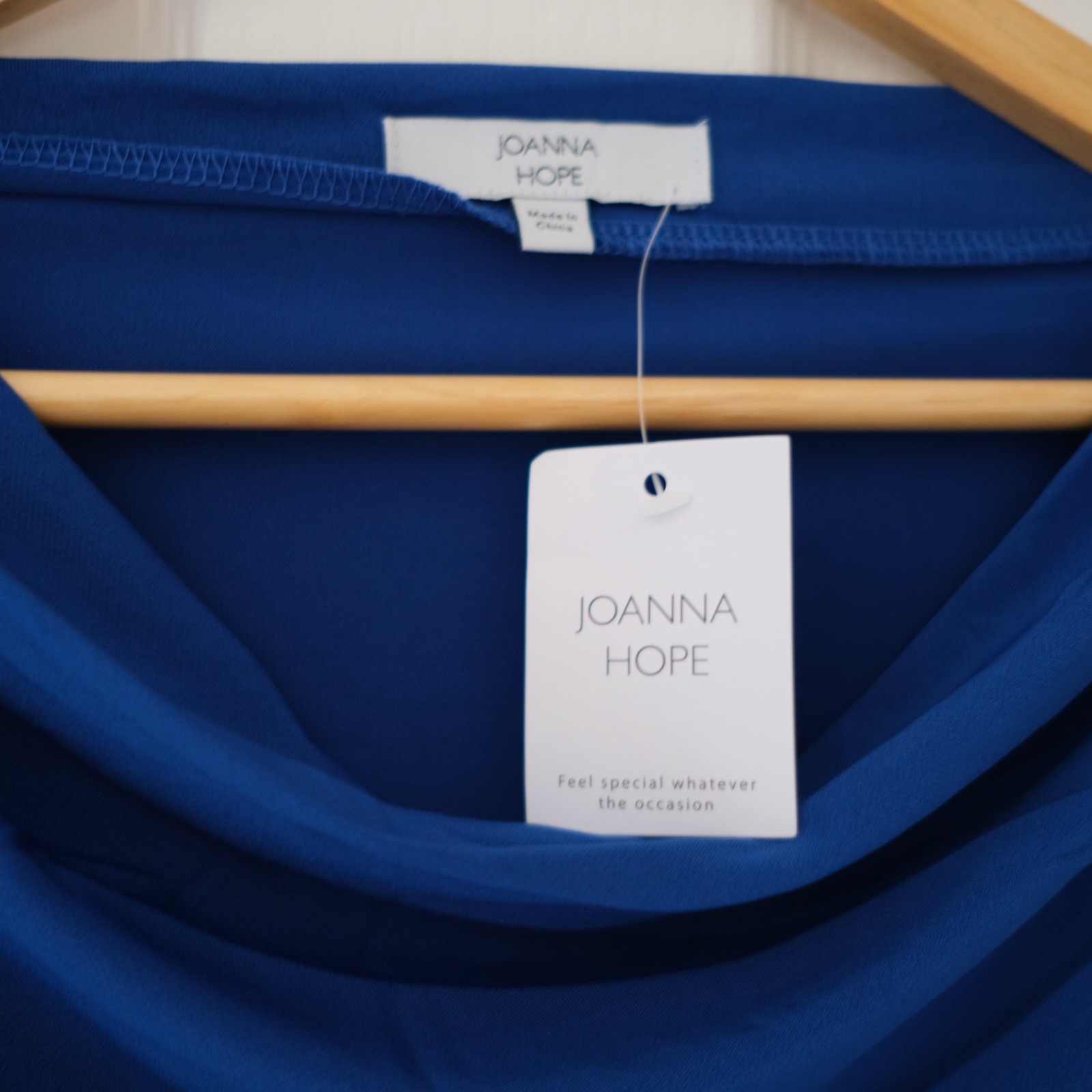 Joanna Hope Cobalt Blue Maxi Occasion Dress UK 18 BNWT Cowl Neck Ruched