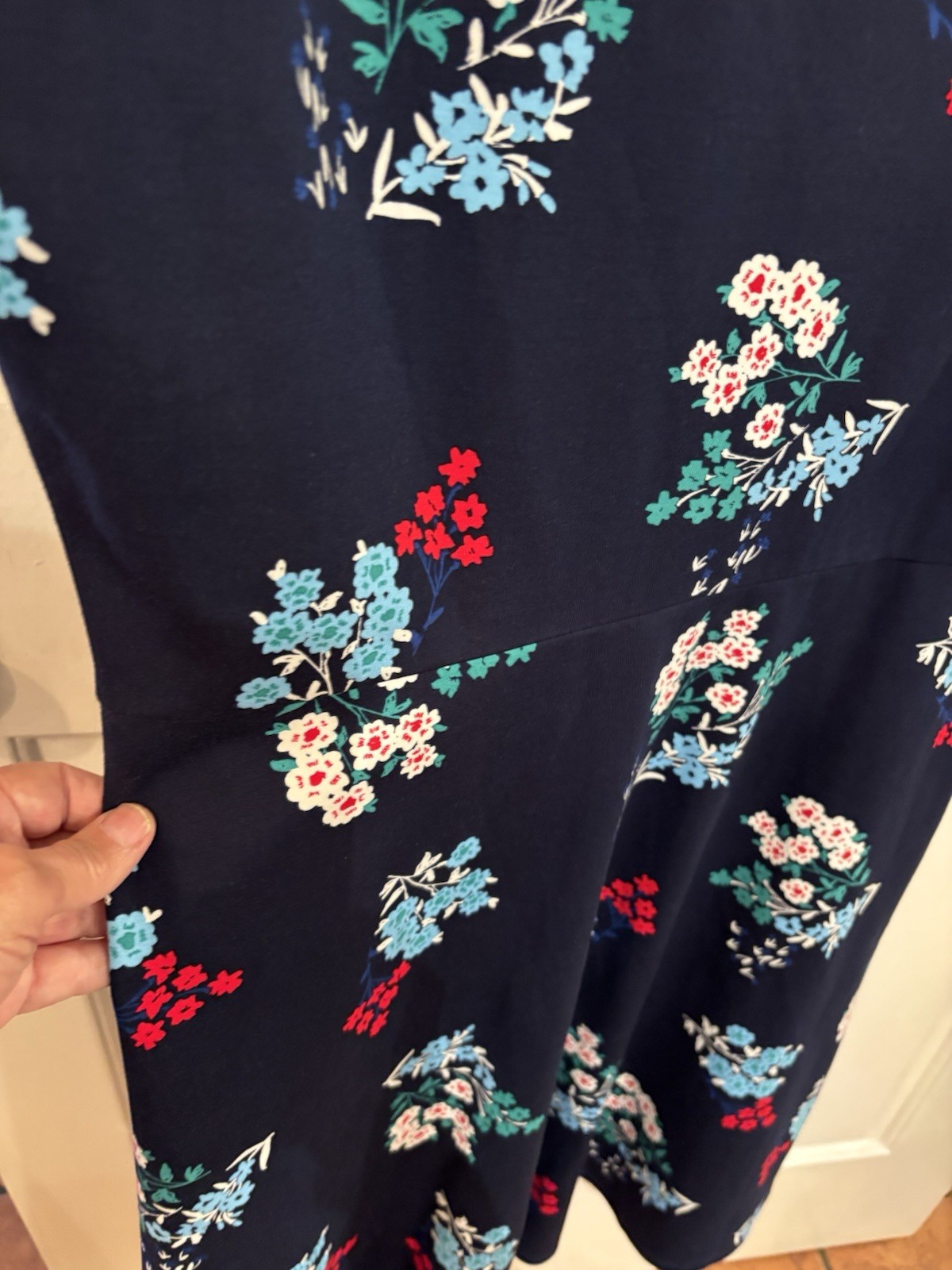 Draper James Women’s Cap Sleeve Dark Blue Navy Floral Slip-On Dress Size 1X