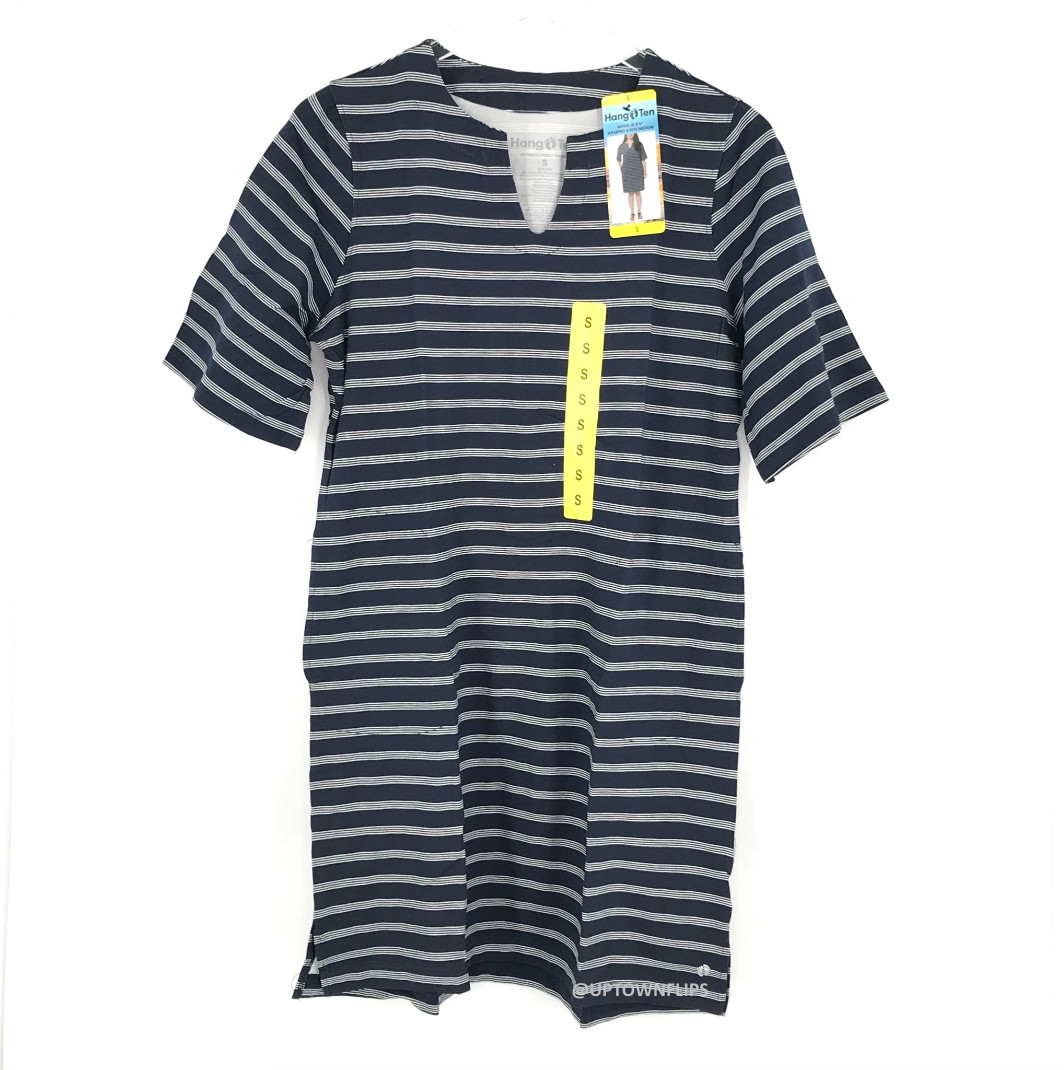Hang Ten Ladies Sun Dress Womens Small Blue UPF 50+ Moisture Wicking Pockets