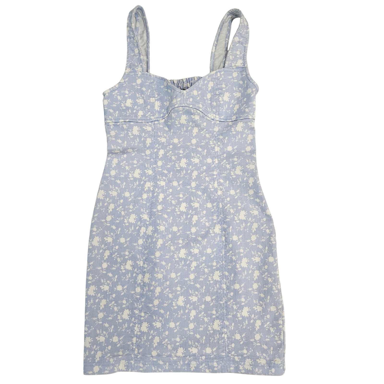 Forever 21 Floral Mini Dress S Blue White Cottagecore Shabby Chic Strappy Summer