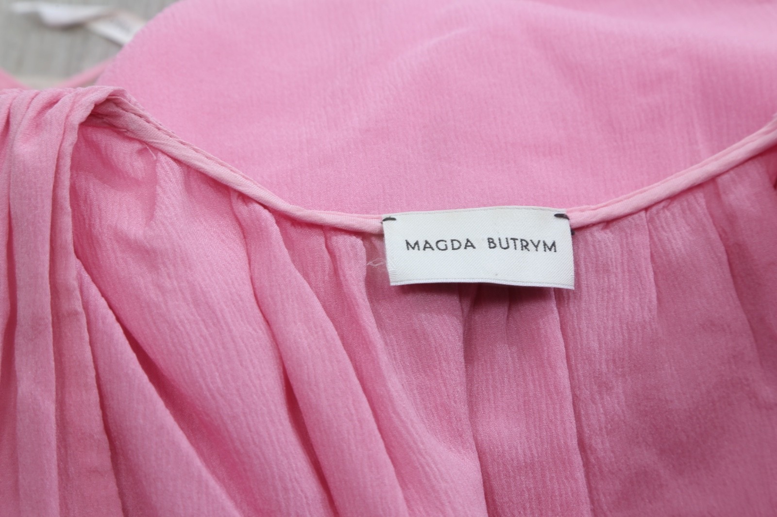 Magda Butrym Pink Ruched Long Sleeve Mini Dress Cocktail Party Going Out 36