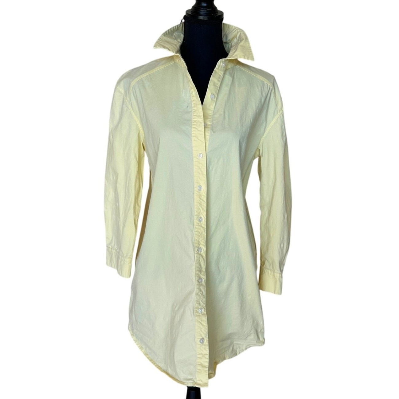Saunders Yellow Oversized Mini Shirt Dress SIZE 6 Career Office Designer $345