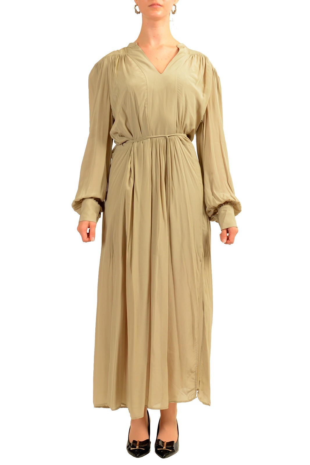 Hugo Boss Women’s “C-Dathene” Sage Green Long Sleeve Maxi Dress US 4 IT 40