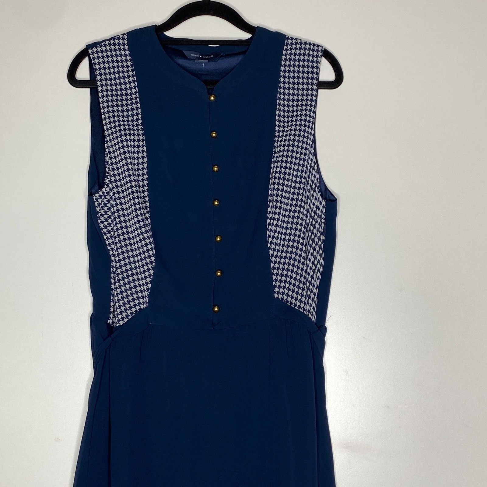 New Tommy Hilfiger Tie Waist Sleeveless Button Top Dress Women’s Size 12