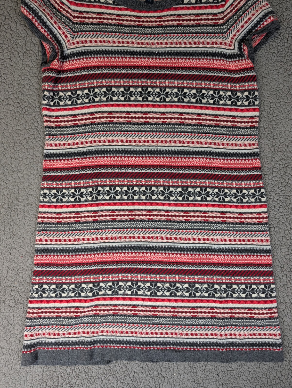 Tommy Hilfiger Fair Isle Knit Sweater Dress Women’s XL Red Midi Holiday Winter