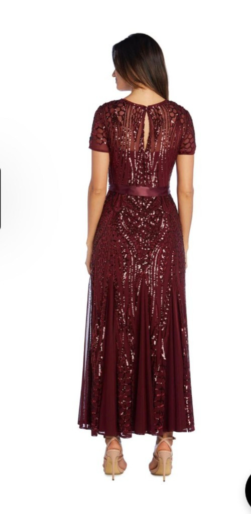 R M richards dress Sequins Regular Sizes/ Plus Sizes Short Sleeves And Elegant