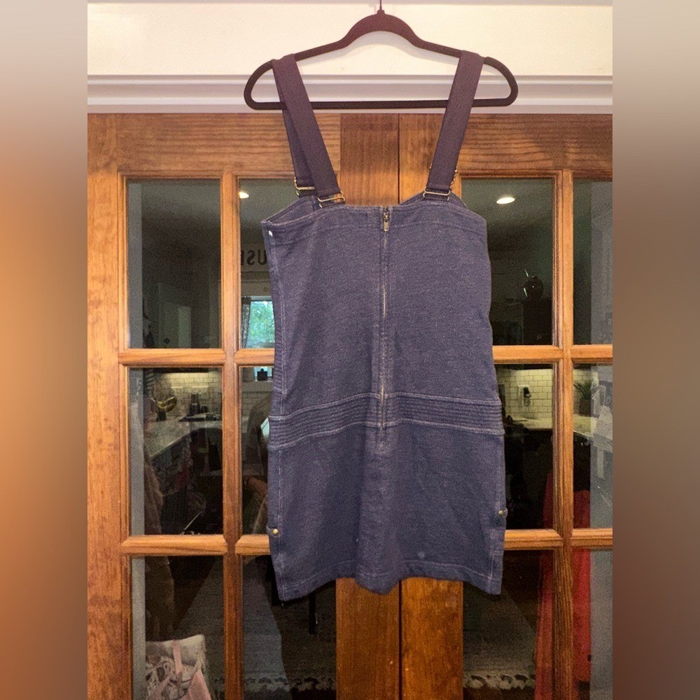 EUC Juicy Couture Size Medium Dark Blue Denim Overall Dress