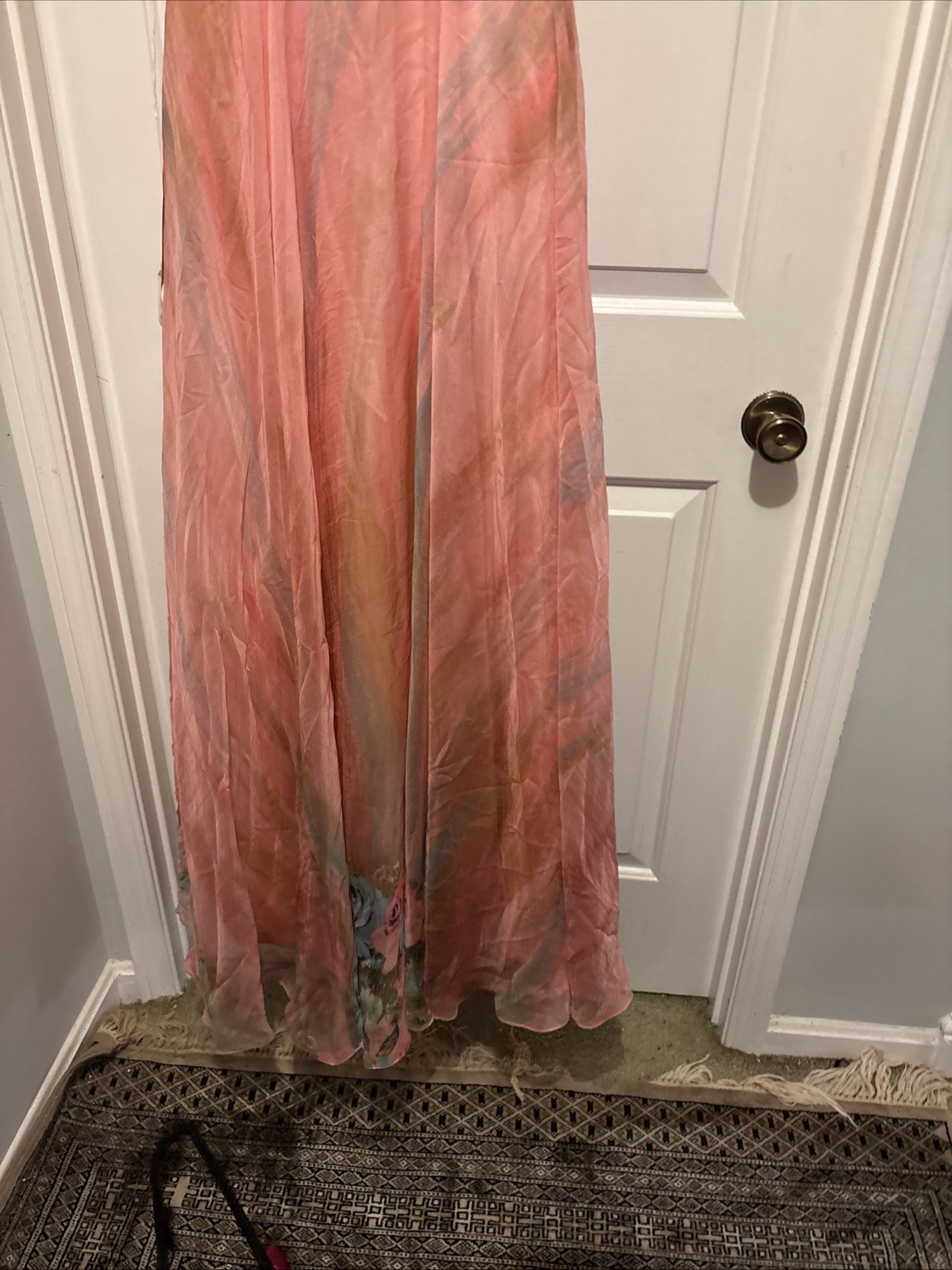 Vintage Y2K Dave & Johnny Size 4 Pink And Blue Swirl Chiffon With Flowers At Not