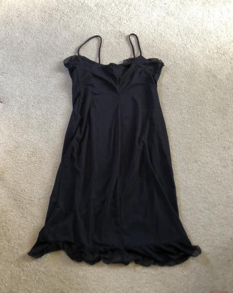 Women’s Large Black Charlotte Russe Spaghetti Strap Dress (Knee Length)