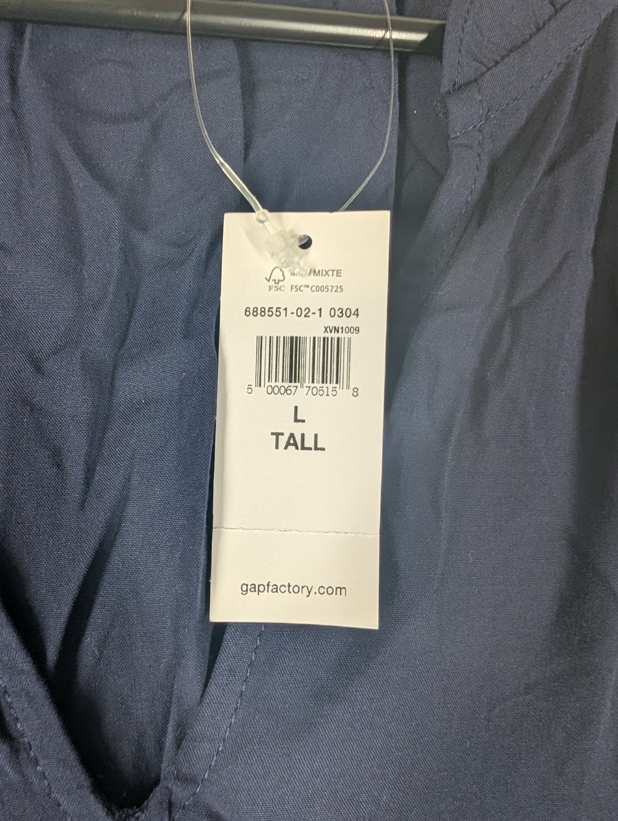 Gap Factory Womens Large Tall Navy Sleeveless Tiered Dress NWT Casual Boho Midi