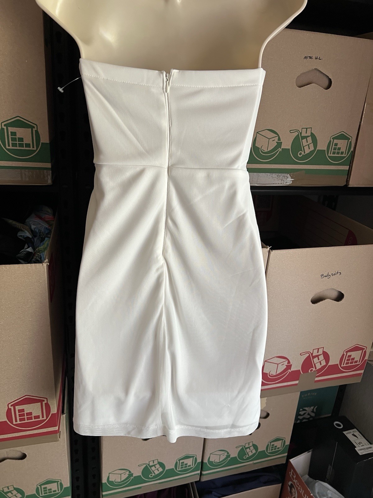 Mod Modele Womens Strapless Ruched Lined Short Dress. Size 3