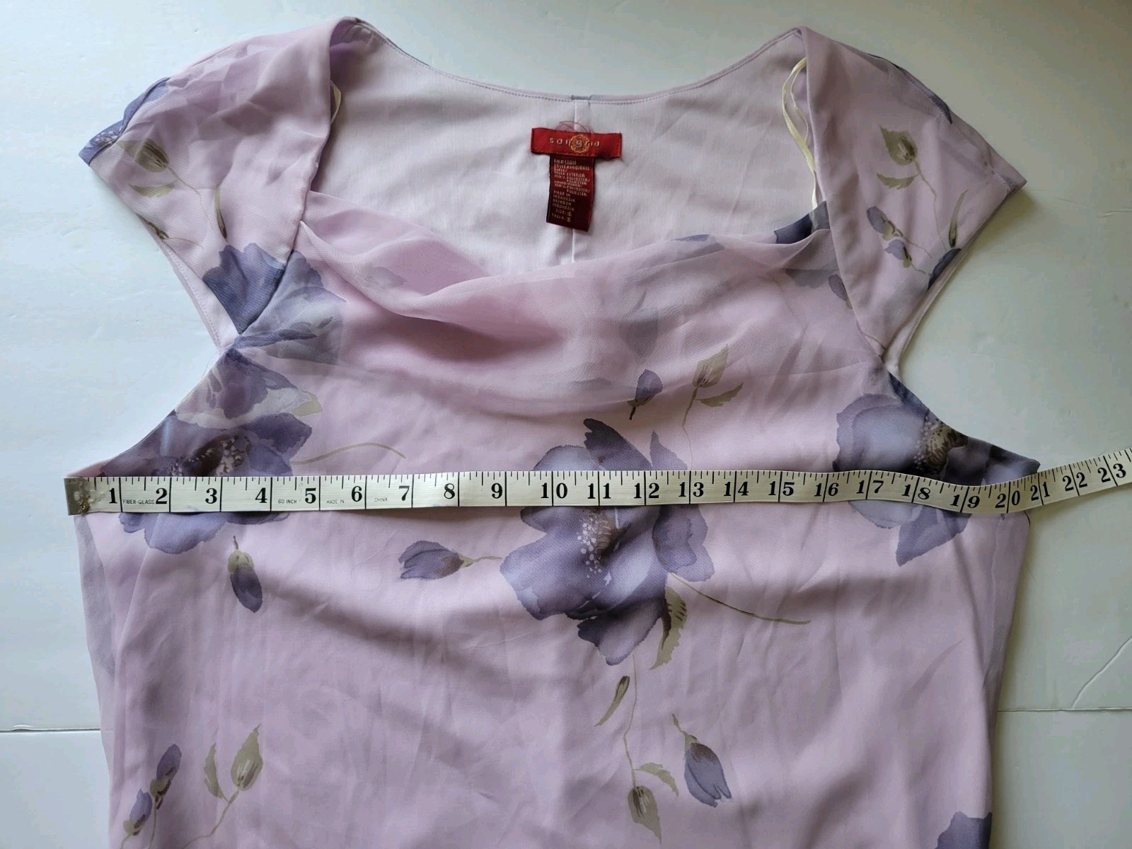 Sangria Womens 1X Y2K 90s Cowl Neck Boho Whimsical Wedding Guest Floral Dress