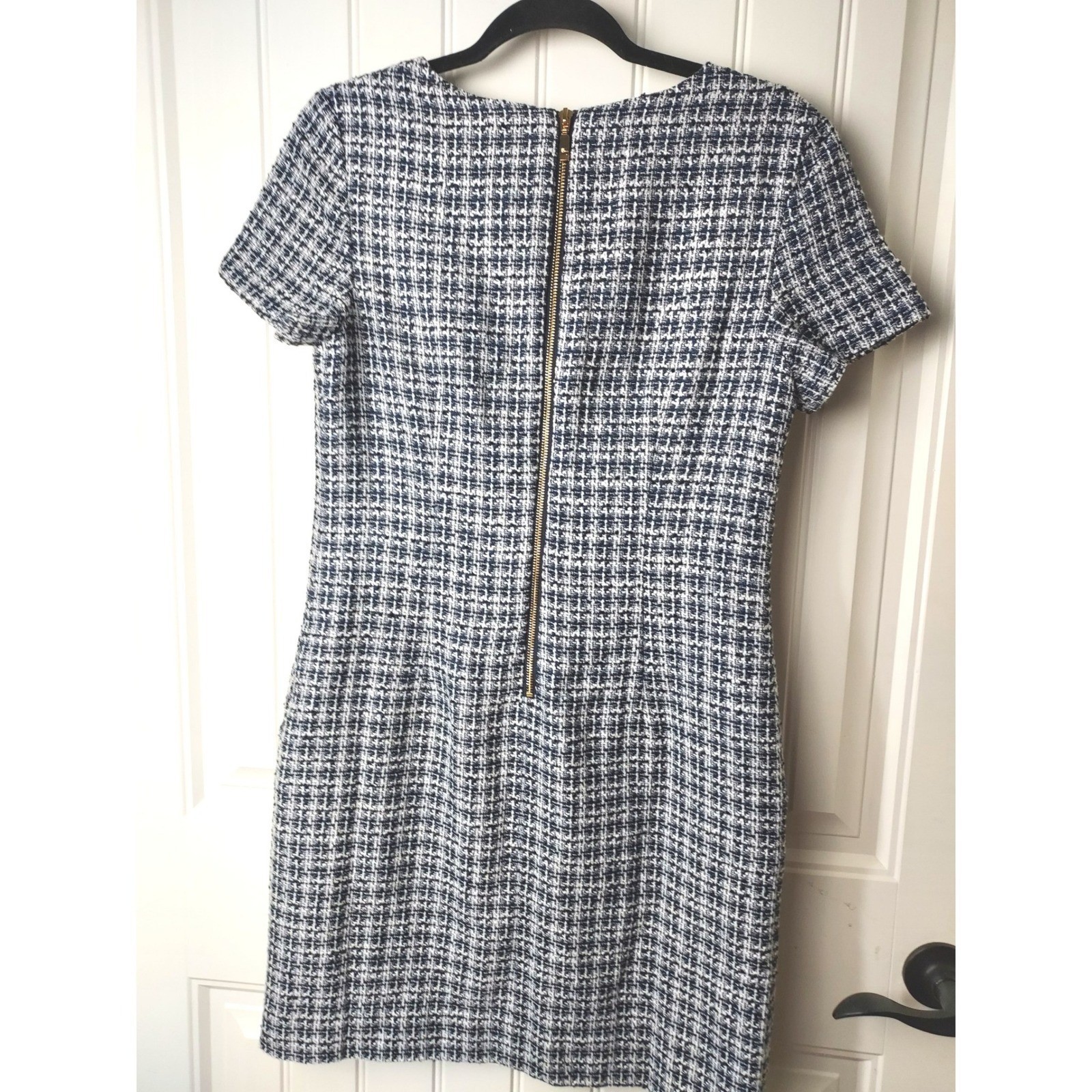 Southern Tide Womens Navy White Tweed Plaid Sheath Dress Size 6 Style #5992