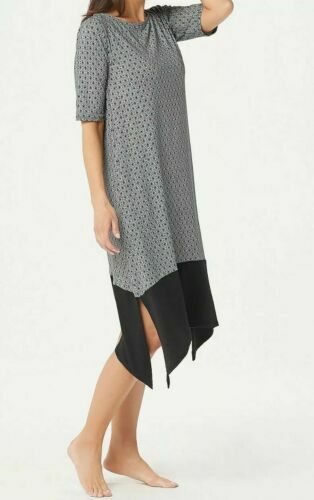 Cuddl Duds Flexwr Elbow-Slv Rainbow Hem Lounge Dress-Reg A346868 Pet A349599-NEW