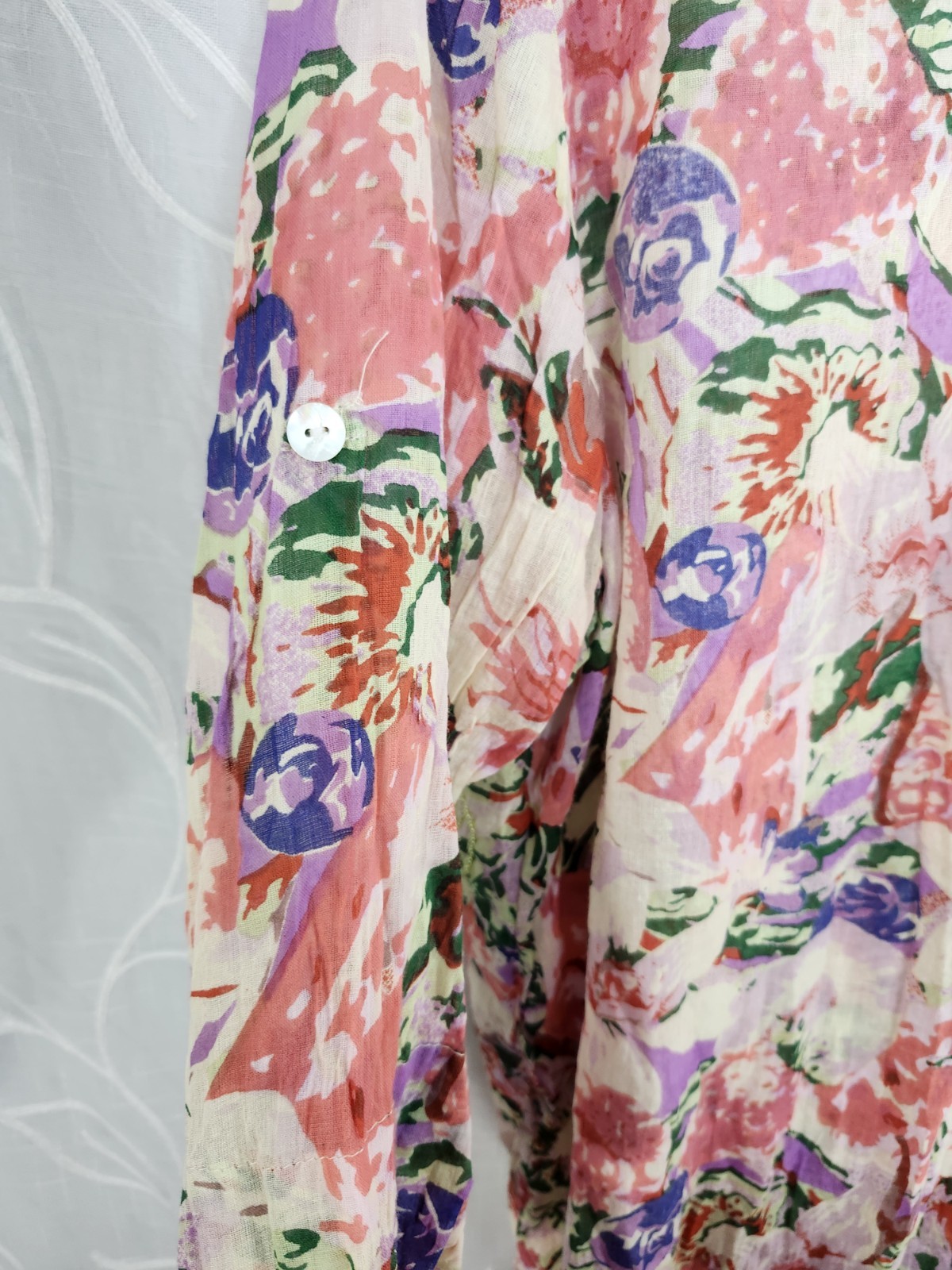 Bottega Positano Floral Dress Button Lightweight Cotton XXL Flaw