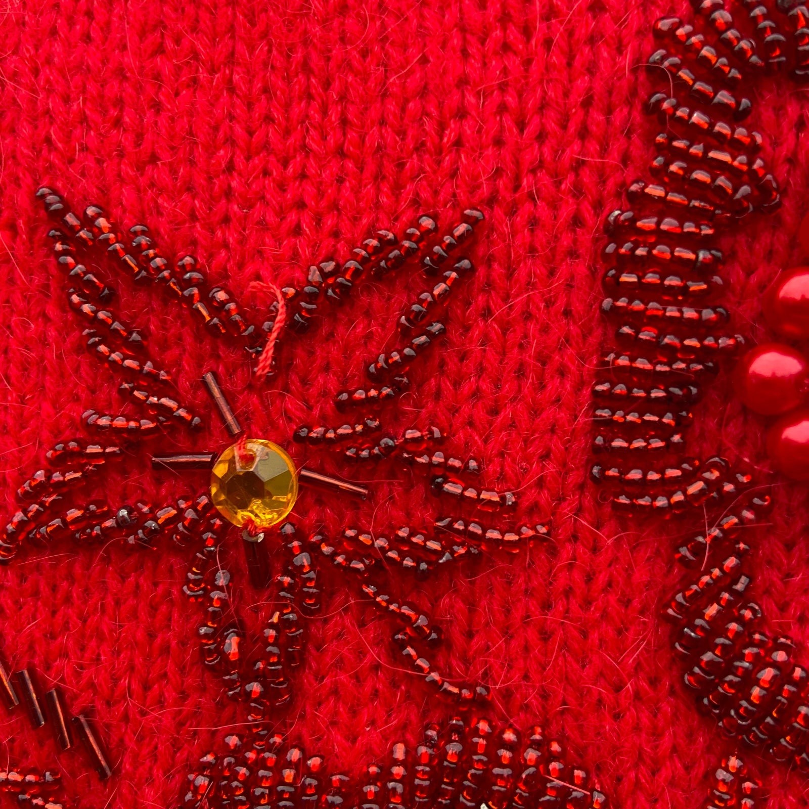 Vintage 70s Fränco Michellë Beaded Acrylic Sweater Dress
