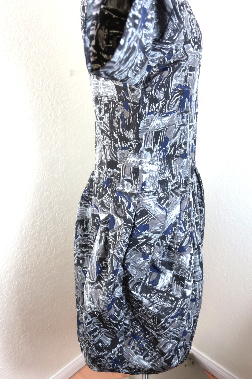 MARNI Grey Puff Sleeves Balloons Polyester Sheath Mini Dress Small Med 40 6 7 8