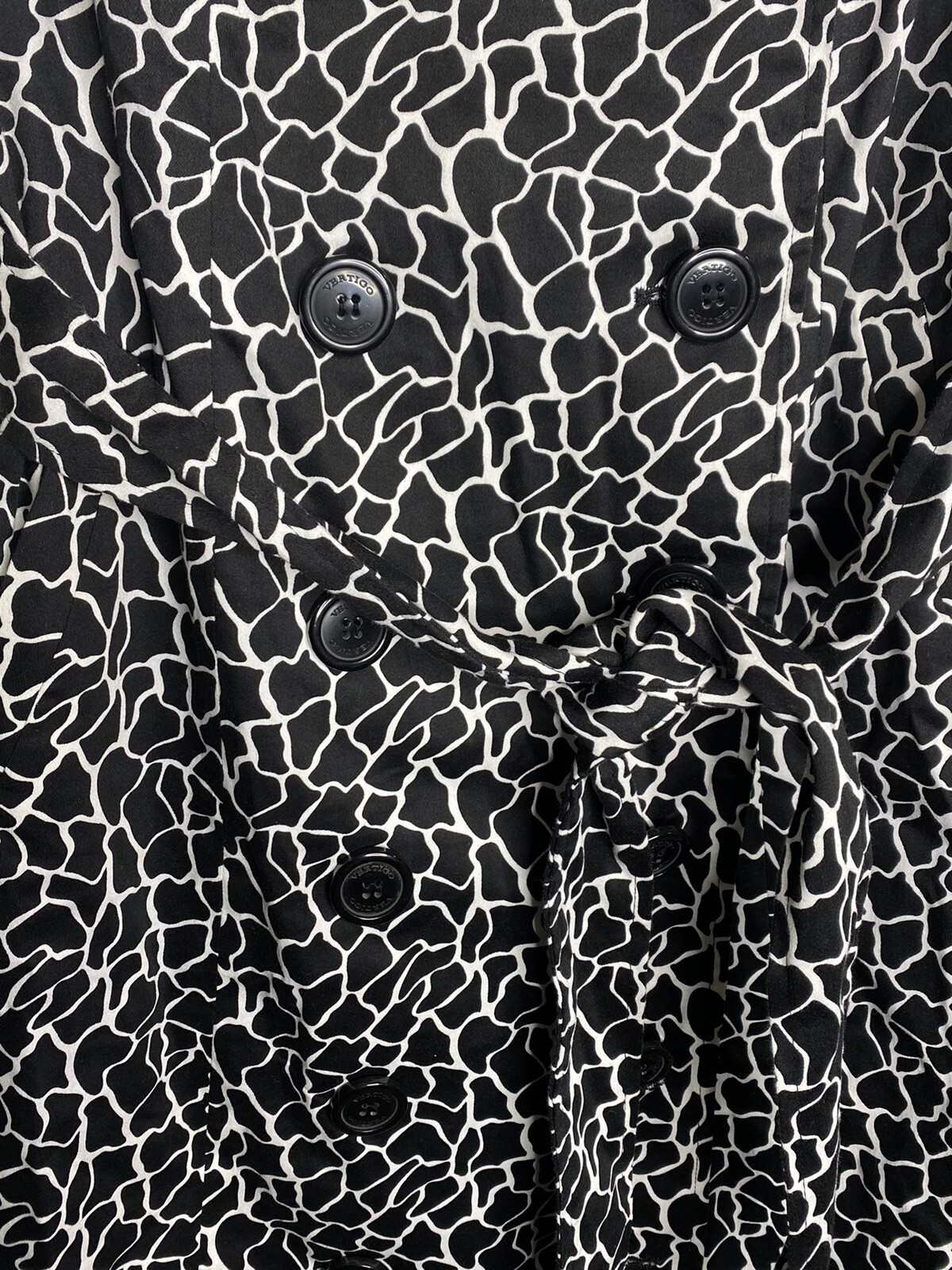 Vertigo Paris Black White Button Casual Collared Dress Size Medium