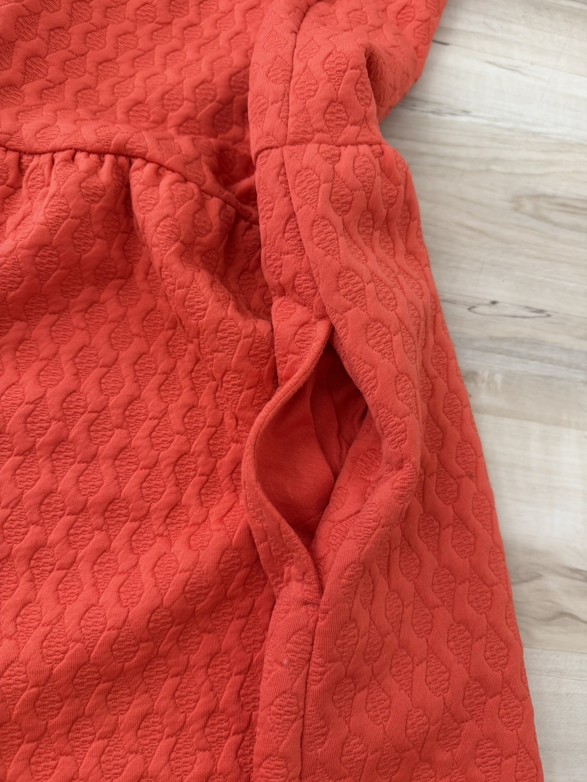 Anthropologie Coral Caye Scallop Textured Lace Detail Dress Pockets Maeve Size S