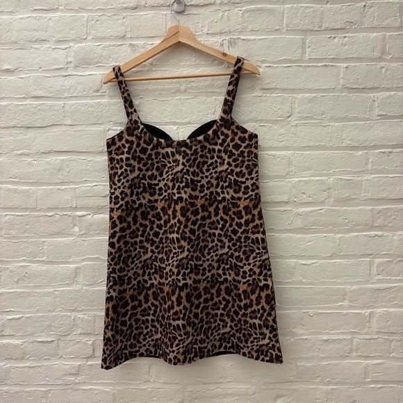 Anthropologie || Dhruv Kapoor Leopard Neoprene Scuba Mini Dress Small