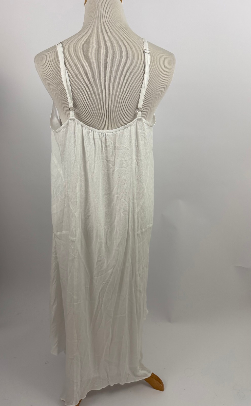 Sundance White assymetrical hem midi sundress tank adjustable straps M