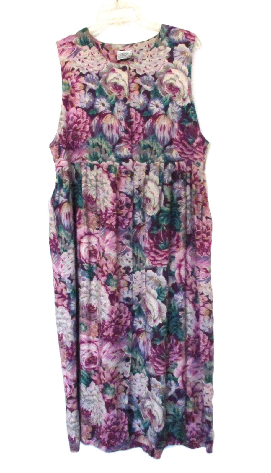 Vintage Laura Ashley Jumper Dress Sz Small Floral Sleeveless Cotton and Wool