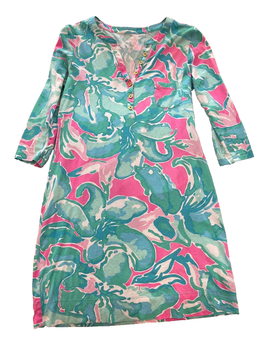 Lilly Pulitzer Womens Blue Alessia Dress XS Extra Small Cotton Lightweight