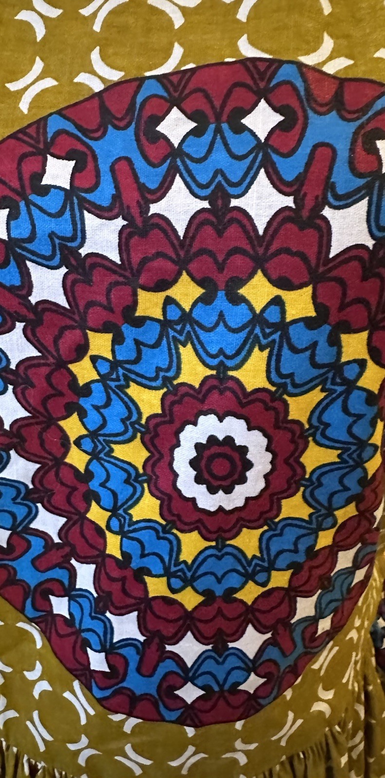 Handmade African Ankara Print Global Folk Art Midi Dress Medium