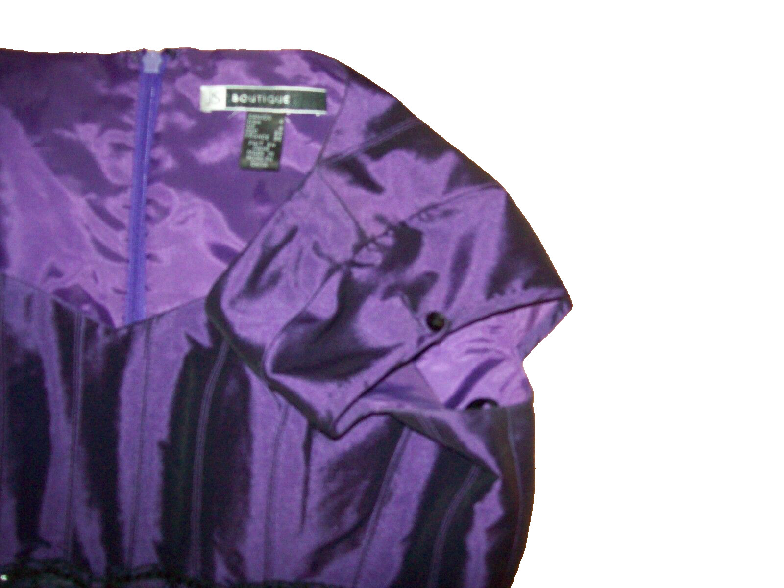 JS BOUTIQUE Cocktail Evening Off Shoulder Purple Tafetta DRESS Womens Size 6 NEW