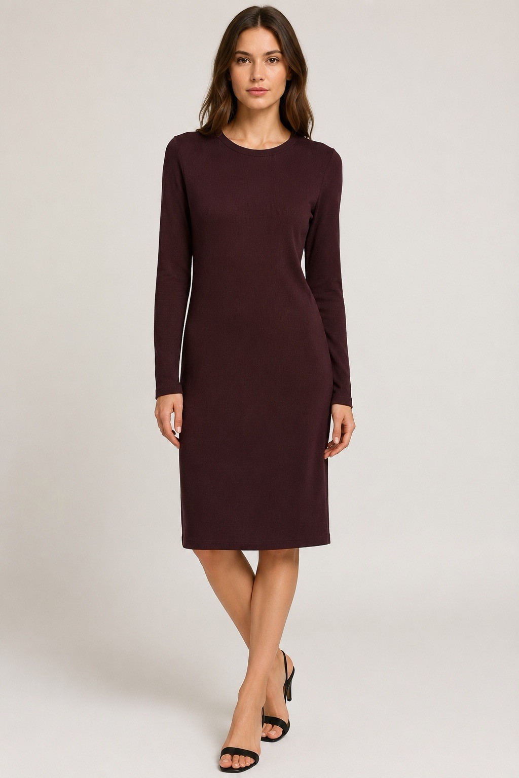 Organic Cotton Dress Large Groceries Apparel Long Sleeve Rib Eucalyptus USA New