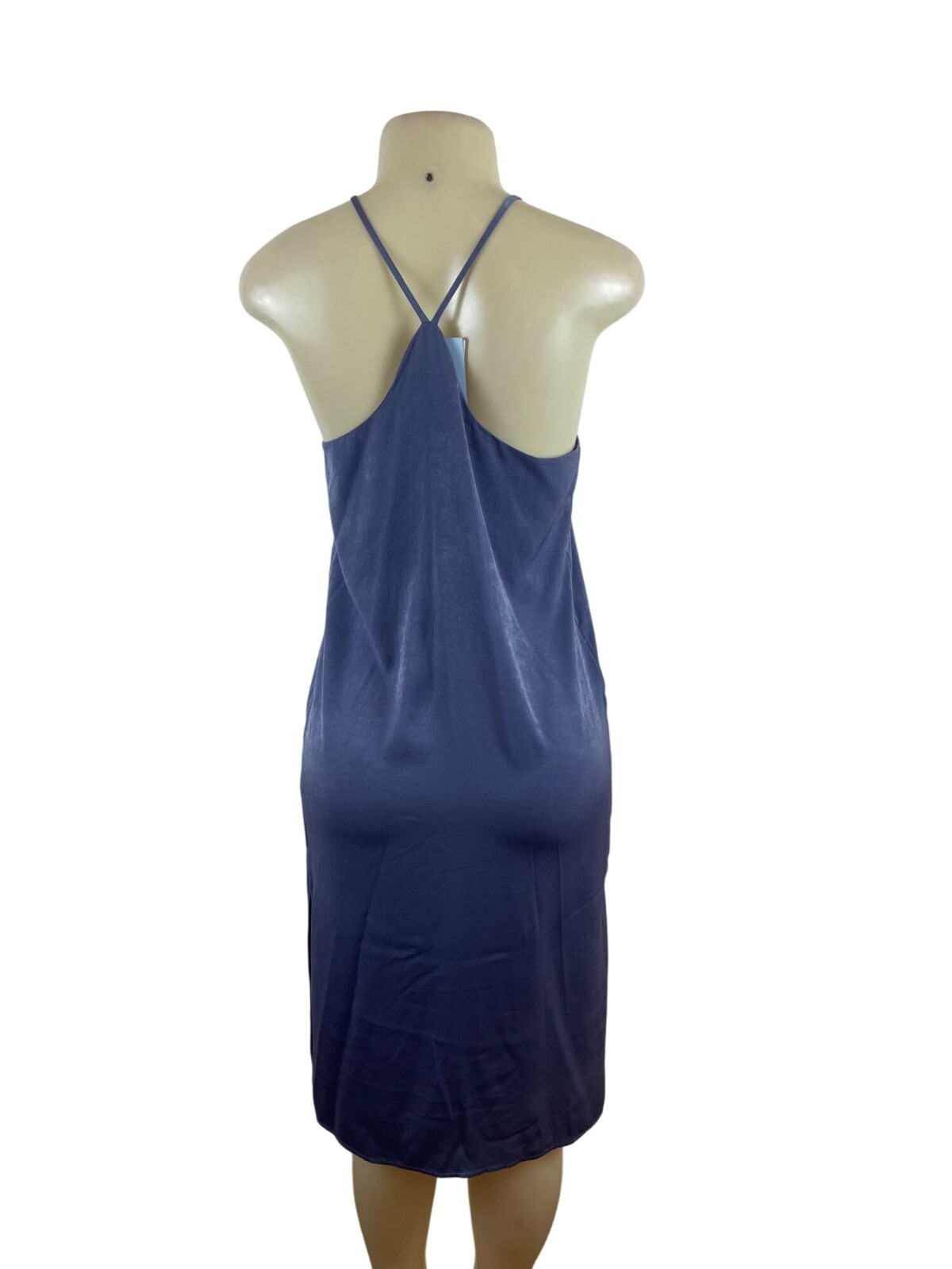 Soprano Womens Blue Spaghetti Strap Midi Dress With Halter Neck Sz S – New