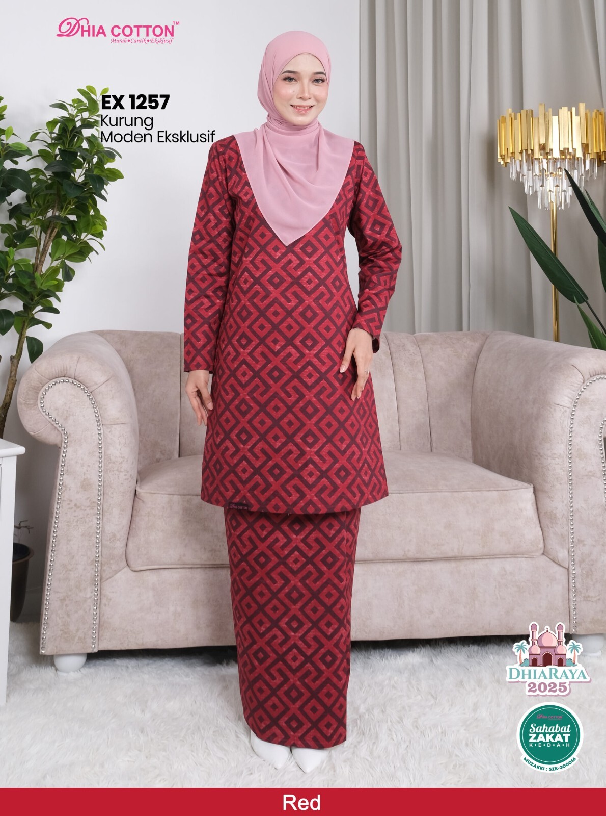 Baju Kurung Moden cotton S Labuh Longgar Kain Lipat ala Batik inc. shipping fee