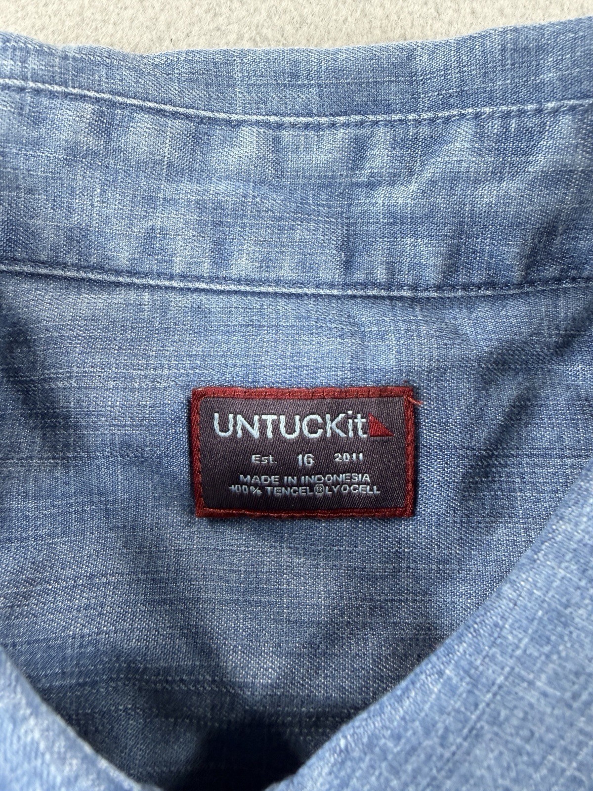UNTUCKit ZARA Dress Womens 16 Chambray Belted Button Down Long Sleeve Fall Boho