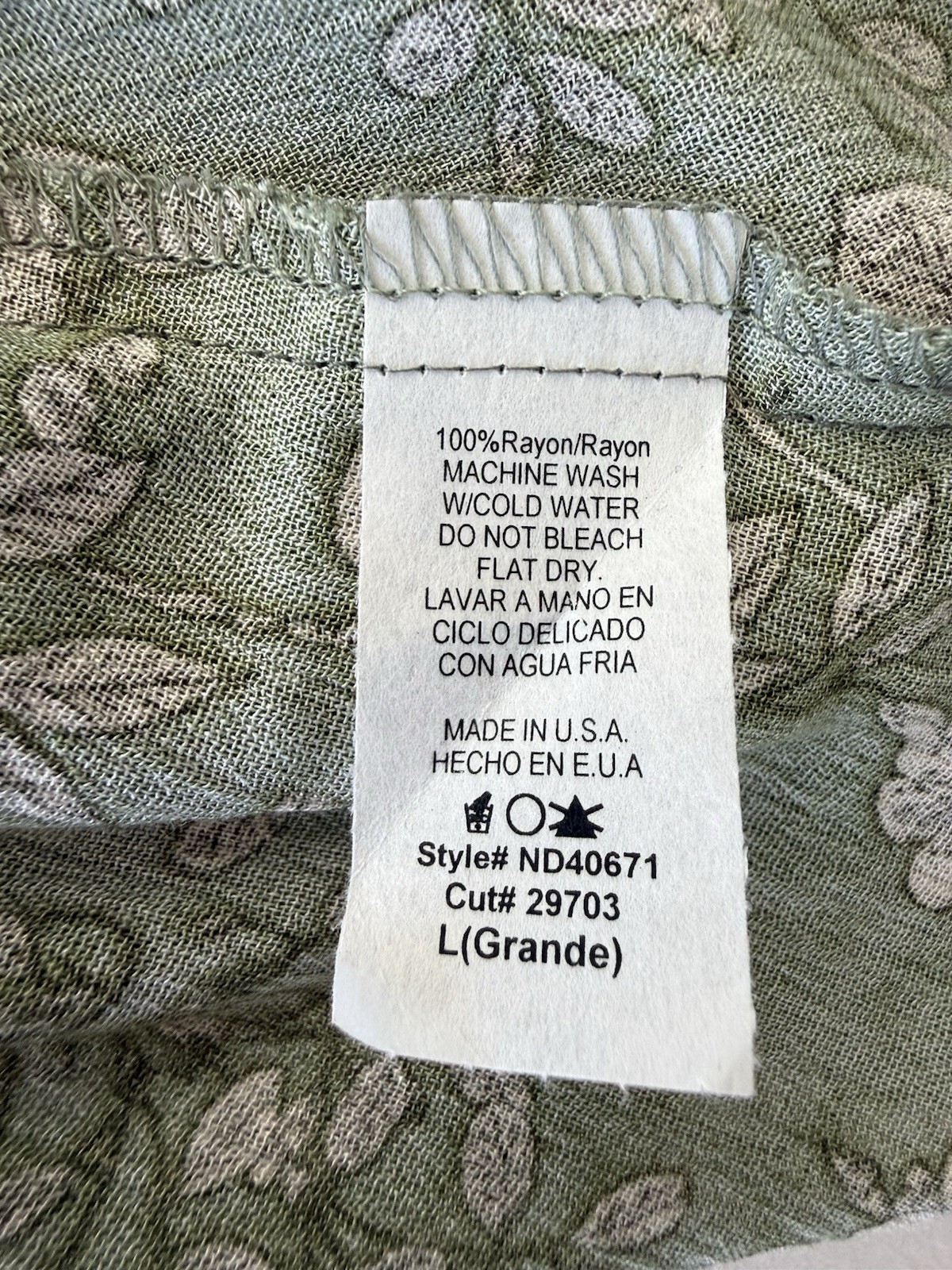 Final Touch Sage Green Floral Wrap Maxi Dress Spaghetti Strap Women’s Large